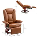 HOMCOM Manual Recliner Chair with Footrest, Upholstered Reclining Armchair with Adjustable Backrest and Steel Frame Brown image 5