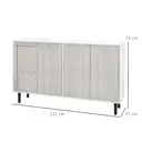 HOMCOM Modern Sideboard with 2 Cupboards, Kitchen Storage Cabinet for Living Room with Adjustable Shelves, 4 Doors and Solid Wood Legs, White image 2
