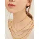 18K Gold Plated Triple Layered Necklace Set with Pearl and Rectangular Pendant image 2