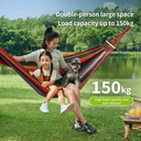 ochama x J.ZAO Hamac de Jardin 2 Personnes Arc-en-Ciel 200x150cm, Hamac Suspendu avec Barres de Bois, Toile en Coton Respirante, Charge 150kg, pour Camping, Terrasse et Balcon, Inclus 2 Sangles et Sac de Transport image 1