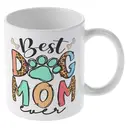 Alphynix 1pc 11oz White Mug with "Best Dog Mom Ever" Quote & Bone/Paw Print Design, Heartwarming Christmas or Thanksgiving Gift for Dog Lovers image 3