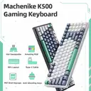MACHENIKE K500-B94 Mechanische kabelgebundene Tastatur 90 %, QWERTY-US-Layout, braune Schalter, RGB, Grau image 2