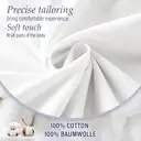 LeBonsoir 90x190cm Fitted Sheet， 30CM/12Inch Deep Pocket - 100% Cotton， No-Pop Off Elastic， 1 Fitted Sheet Only-White image 5