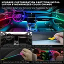 Acrylic Interior Car LED Strip Light with Wireless APP, Dreamcolor RGB 10 in 1 with 175 inches 600 LEDs Fiber Optic Car Ambient Lighting Kits, Dual Zone Sound Active Function LED Strip for Car image 3