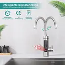 HOMELODY Robinet de cuisine électrique avec chauffe-eau instantané - LED, acier inoxydable brossé, 230 V, Classe énergétique C image 2