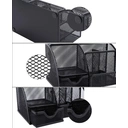 Senhoglb Organiseur de bureau en maille métallique, noire image 2