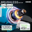 FLORA GUARD Mini tronçonneuse sans fil 15 cm, sans balais, avec 2 batteries Makita de 3000 mAh et chargeur – 1200 W, haute vitesse, lubrification automatique, tronçonneuse électrique à main image 2