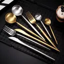 FangYuan Ensemble de 16 couverts en inox compatibles lave-vaisselle - Or image 8