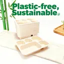 Ruibamboo disposable bamboo fiber tray 43oz 5-comp
50pack image 5