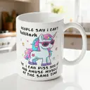 Alphynix 1 Mug blanc 33cl avec citation impertinente licorne "Je peux t'énerver et m'amuser", cadeau de Noël ou Thanksgiving drôle,Le cadeau de la saint-valentin, cadeau d’anniversaire image 1