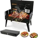 Huacan Outdoor folding barbecue grill with built-in barbecue toolbox style grill, barbecue rack, stall grill, 1 piece image 0