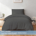 LeBonsoir Dark Gray Duvet Cover Set，135x200cm/50x75cmx1 Soft Double Brushed Bedding Set， with Zip， 2 Pieces， Includes 1 Duvet Cover & 1 Pillowcase， NO Comforter image 4
