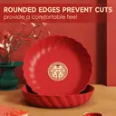 Vaisselle de Fête en Plastique Rouge, Incassable et Légère pour Réceptions, Repas de Famille et Occasions Spéciales  
Ensemble d’Assiettes Happy - 4 pièces, Matière PP, 25×25×5 cm/pièce image 3