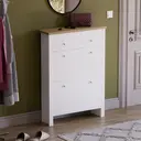 Vida Designs Shoe Cabinet Arlington 2 Doors 1 Drawer White/Oak Effect image 2