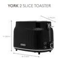 Haden York 2 Slice Toaster, Extra-Wide Slots, Coated Stainless Steel, Black - 211279 image 5