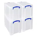Really Useful Plastic Storage Box 19L Clear (Pack of 4) image 0