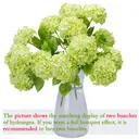 Yuejia 1Pc 13in/33cmArtificial 7-Head Hydrangea Silk Flower Silk Flower Living Room Bedroom Wedding Flower Arrangement Artificial Flower Decoration(green) image 8