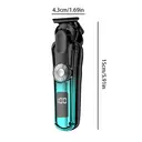 Komingdon Beard Trimmer For Men, All-in-One Men's Hair Clipper Hair Trimmer, Mustache Body Nose Ear Facial Cutting Shaver, Electric Razor Grooming Kit, USB Rechargeable  Cordless & Led Display, Holiday Gift For Him Father's Day Gift bule image 8