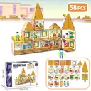 XINQIYUAN Qiyuan Jouet Éducatif Set de Blocs de Construction Magnétiques Style Villa 7.5cm Grosses Particules 58pièces [Mélange aléatoire – Couleurs issues uniquement de la photo principale] image 1