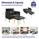 GRAVFORCE  Velvet Modern Accent Chair and Ottoman Set with 2 USB Ports, Pink Comfy Reading Chair Bedroom Living Room Chairs, Recliner Lounge Chair, Adjustable Backrest and Pillow, Pink (Pink) image 1