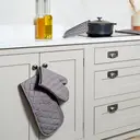 Dexam Double Oven Gloves Love Colour 100% Cotton Slate Grey image 5