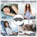 Masque de sommeil Zoesmien ZSM2324, conception stéréo 3D, blocage complet de la lumière, matériau en soie de mûrier + fibre de polyester, remplissage en mousse à mémoire de forme, ajustement flexible de l'arête nasale, masque domestique doux et respirant – Gris image 6