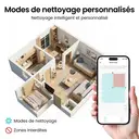 Lefant M350 Max Aspirateur robot, puissance d'aspiration de 10 000 Pa, station de vidage automatique pour 40 jours, Wi-Fi 2,4 G, compatible avec l'application, Alexa et Google Assistant, intelligent pour la maison, gris, navigation par cartographie laser ToF image 6