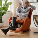 URBAN MEUBLE Fauteuil de salon design aspect requin-baleine, Tissu rouge brique, 66 x 69 x 76 cm image 1
