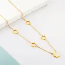 Gold Flower and Mother of Pearl Necklace, 4 Hollow Cherry Blossom Charms image 3