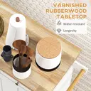 HOMCOM Kitchen Island Counter Panelled 2 Drawers 4 Doors White/Natural image 5