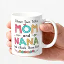 Alphynix 1 pièce, mug café maman, mug j'ai deux titres maman et mamie, tasse je assure les deux, cadeau pour femmes décoration fleurie tasse à thé pour fête des mères, mamie super idée cadeau pour anniversaire,Le cadeau de la saint-valentin, cadeau d’anniversaire image 2