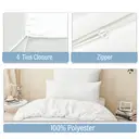 LeBonsoir Parure de lit brossée avec 1 housse de couette 135 x 200 cm et 1 taie d’oreiller 80 x 80 cm, avec fermeture éclair - Blanc image 5
