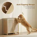 HOMCOM Bamboo Shoe Cabinet with Louvered Doors, Shoe Storage Cabinet with Adjustable Shelves, 14 Pairs Footwear Cupboard for Hallway, Entryway, 80 x 35 x 80 cm, Natural Wood Finish image 7