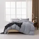 Housse de couette MENDALE - Ensemble de literie de qualité supérieure - Housse de couette 200*200 cm avec taie d'oreiller 80*80 cm - Microfibre douce brossée - Gris foncé et gris clair image 5