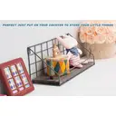 KEVAHOME GREY METAL WIRE WALL SHELF W GREY BOARD S/3  L:18X6X6 M:14X5X6 S:11.5X4X5, New Year Sale , Top gift picks image 3