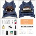 Kono Canvas Shoulder Tote Bag, Vintage Hobo Handbag for Women, Casual Top Handle Bag for Work School Travel Shopping Navy image 3