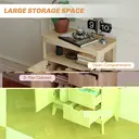 HOMCOM Sideboard, Fluted Modern Storage Cabinet with Single Door, Drawers and Adjustable Shelf for Living Room, Kitchen, Dining Room, Bathroom, Bedroom, Nature Wood Finish image 4