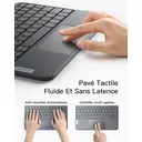 Inateck Clavier Bluetooth 3 canaux avec pavé Tactile, Clavier sans Fil AZERTY Ultra Fin et Portable, Compatible avec iPad OS,Windows et Android, KB01105 Gris image 3