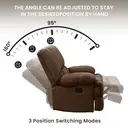 HONEYOU Oversized Rocker Recliner Chair，Overstuffed Extra Wide Rocking Recliners，Soft Big Man Manual Recliner，Extra Large Living Room Chair Up to 350 LBS，Brown image 3