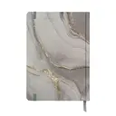 Jubiluu Carnet ligné à couverture en tissu, format A5, à reliure rigide - 96 feuilles (papier offset 100 g/m²) - Marque-page et bande élastique - Carnet ligné crème classique pour l’écriture, l’école, le bureau et comme cadeau - Marbre gris image 1