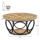 Tribesigns Round Coffee Table, 80 cm Round Wooden Table, Farmhouse Large Round Living Room Table with 2 Levels Storage, Modern Simple Brown Tea Table (Wood Grain) image 7