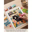JU7CER 5D Full Round Drill Diamond Painting Kit - Black Cat | Adult Fun Animal Crystal Art | Home Wall Decor & Gift 12×16 Inches (30×40cm) image 2