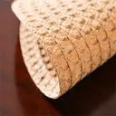 6pcs PAPER Placemats Set, Paper braided placemat Khaki，Round Woven Table Mats, 100% PAPER Heat-Resistant Washable Dining Decor, Checkered Pattern for Home & Kitchen Use image 8