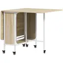HOMCOM Dining Table Foldable Portable Oak Effect/White image 0