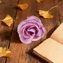 Wei’s Moment 20Pcs Artificial Flowers Roses, Real Touch
 Foam Roses, Fake Flowers Rose for DIY Wedding Bridal Bouquets Baby Shower Table Centerpieces Home Decorations, Cream Powder purple image 0