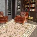 Area Rug Living Room Rugs: Floral Washable Rug Vintage Soft Boho Non-Slip Carpet Indoor Floor Stain Resistant Large Carpets for Bedroom Dining Room Farmhouse Nursery Hallway Home Office.35.8*59.8inch image 3