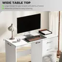 HOMCOM Computer Desk with Drawers, Dressing Table, High Gloss Home Office Writing Workstation, White image 4