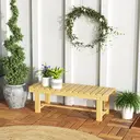 Outsunny Banc de Jardin Bois 2 Places Style Rural Chic110 x38 x35 cm | Assise à Lattes, Sapin pré-huilé image 3
