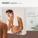 kleankin Bathroom Mirror Cabinet, Wall Mounted Bathroom Storage Cupboard with Adjustable Shelf, 60W x 15D x 60Hcm, High Gloss White image 5