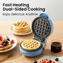 ochama Mini Gaufrier 550W Antiadhésif, Cuisson Uniforme Double Face, Appareil à Petit-Déjeuner Compact pour Gaufres Maison, Cuisine et Goûter image 2
